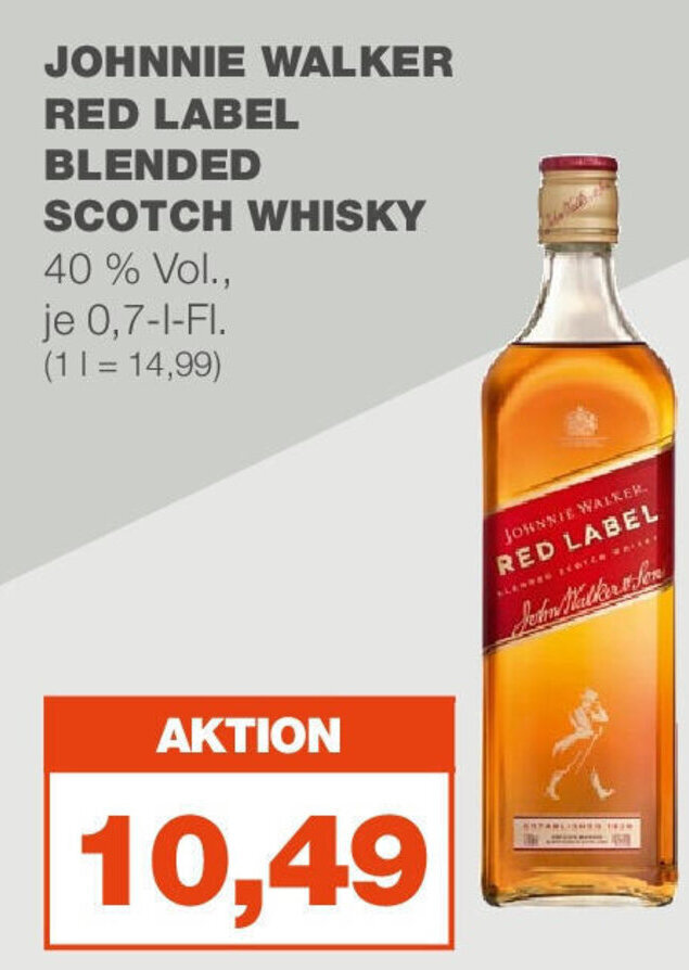 mein real JOHNNIE WALKER RED LABEL BLENDED SCOTCH WHISKY je 0,7-L-FI. Angebot