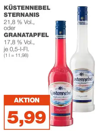 mein real KÜSTENNEBEL STERNANIS 21,8 % Vol., oder GRANATAPFEL je 0,5-1-FI. Angebot