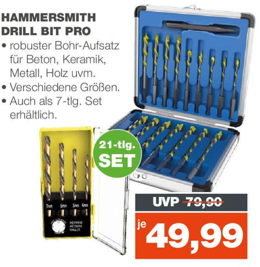 HAMMERSMITH DRILL BIT PRO 21tlg. SET Angebot bei mein real