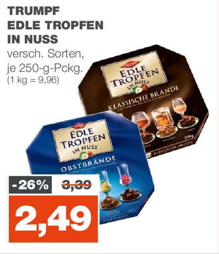 mein real TRUMPF EDLE TROPFEN IN NUSS 250g Angebot