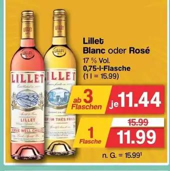 Famila Nord West Lillet Blanc oder Rosé 17 % Vol. 0,75-l-Flasche Angebot