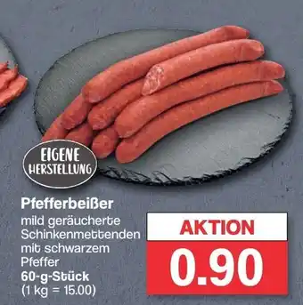 Famila Nord West Pfefferbeißer mild geräucherte Schinkenmettenden mit schwarzem Pfeffer 60-g-Stück (1 kg = 15.00) Angebot