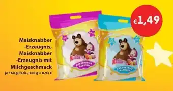 Mix Markt Maisknabber Erzeugnis, Maisknabber Erzeugnis mit Milchgeschmack 160g Angebot