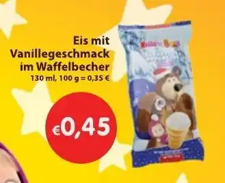 Mix Markt Vanille geschmack im Waffelbecher 130ml Angebot