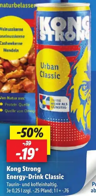 Lidl Kong Strong Energy-Drink Classic , Je 0,25 l Angebot