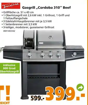 Globus Baumarkt Trend Line Gasgrill Cordoba 310 Beef Angebot