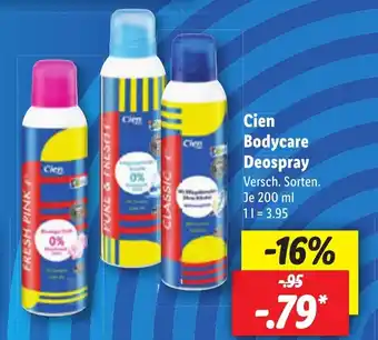 Lidl Cien Bodycare Deospray 200mL Angebot