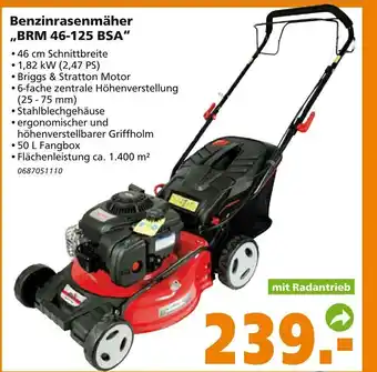 Globus Baumarkt Benzinrasenmäher BRM 46 125 BSA Angebot