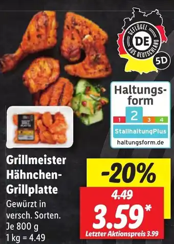 Lidl Grillmeister Hähnchen-Grillplatte 800 g Angebot