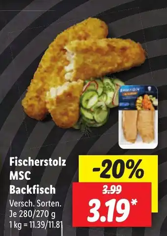 Lidl Fischerstolz MSC Backfisch 280/270 g Angebot