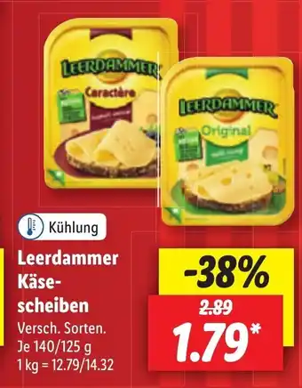 Lidl Leerdammer Käse- scheiben .140/125 g Angebot