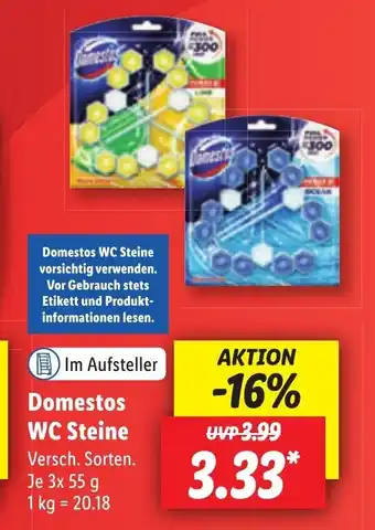 Lidl Domestos WC Steine. Je 3x 55 g Angebot