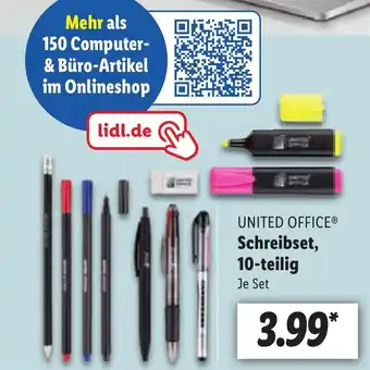 Lidl UNITED OFFICEⓇ Schreibset, 10-teilig Angebot