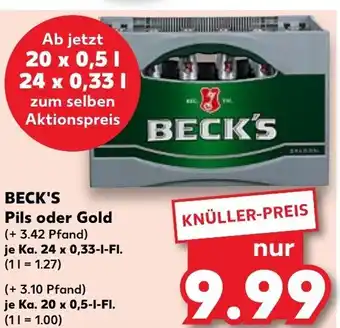 Kaufland BECK'S Pils oder Gold 24x0,33l fl Angebot