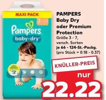 Kaufland PAMPERS Baby Dry oder Premium Protection 124 st Angebot