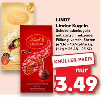 Kaufland LINDT Lindor Kugeln 137g packg Angebot