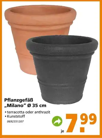 Globus Baumarkt Pflanzgefäß Milano Angebot