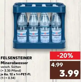 Kaufland FELSENSTEINER Mineralwasser 12x1l fl Angebot