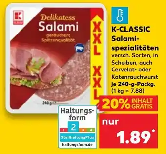 Kaufland K-CLASSIC Salami-spezialitäten 240g Angebot