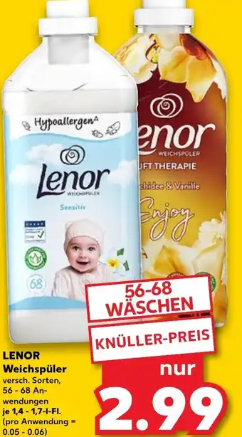 Kaufland LENOR Weichspüler 1,4-1,7l fl Angebot