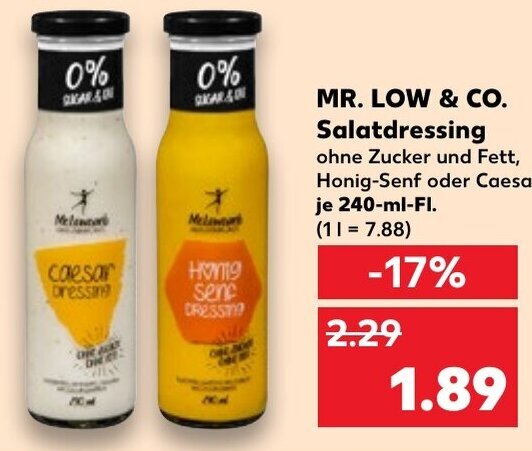 Kaufland MR. LOW & CO. Salatdressing 2440ml Angebot