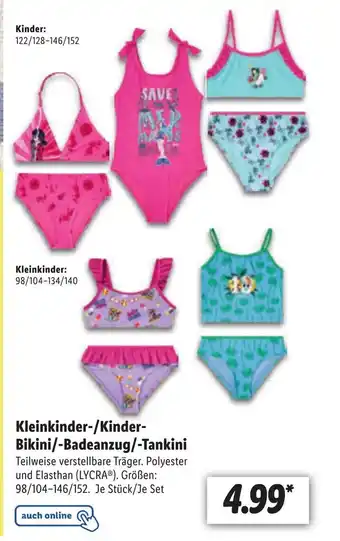 Lidl Kleinkinder-/Kinder-Bikini/-Badeanzug/-Tankini Angebot