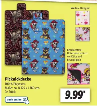 Lidl Picknickdecke 100% Polyester. Angebot