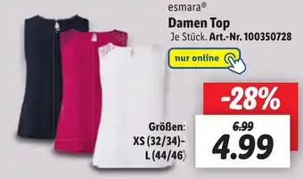 Lidl Damen Top Größen: XS (32/34) - L (44/46) Angebot
