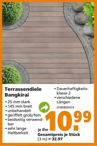 Globus Baumarkt Terrassendiele Bangkirai Angebot