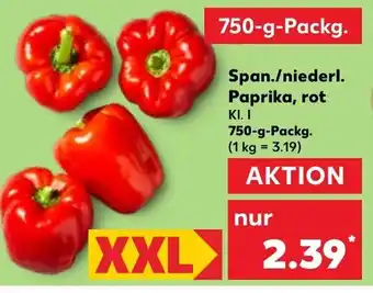 Kaufland Span./niederl. Paprika, rot 750g Angebot