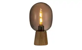 Höffner Tischleuchte, 1-flammig, rauchglas Angebot