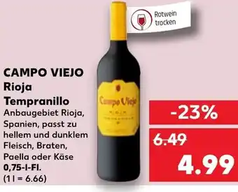 Kaufland CAMPO VIEJO Rioja Tempranillo 0,75l fl Angebot