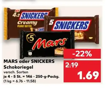 Kaufland MARS oder SNICKERS Schokoriegel 146-250g Angebot