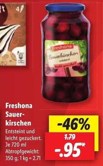 Lidl Freshona Sauer- kirschen 720 mL Angebot