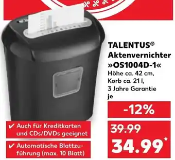 Kaufland TALENTUSⓇ Aktenvernichter »OS1004D-1<< 42cm Angebot