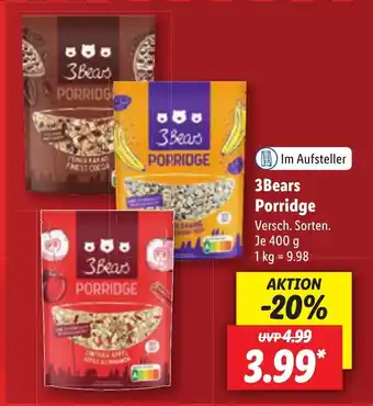 Lidl 3 Bears PORRIDGE 400 g Angebot