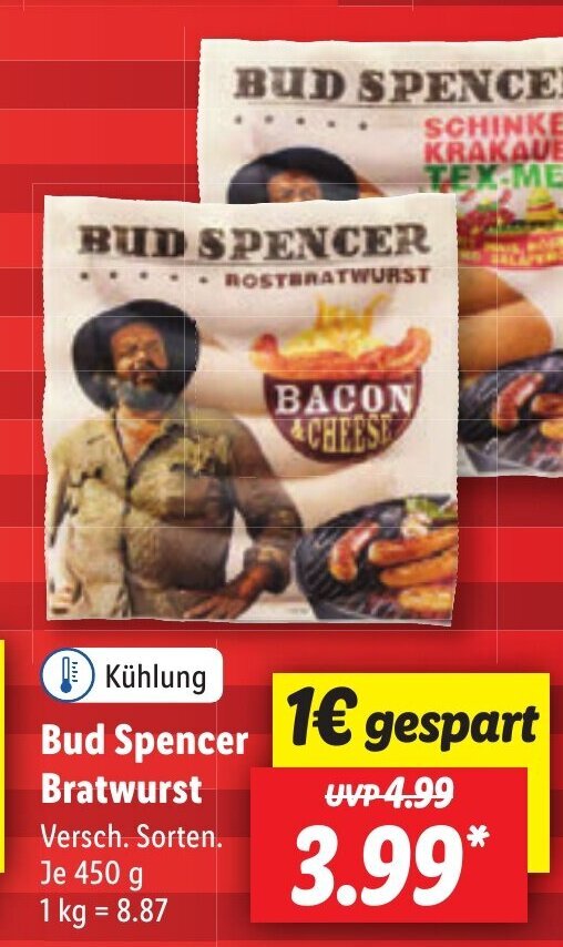 Bud Spencer Bratwurst 450 g Angebot bei Lidl