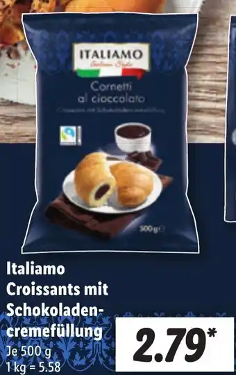 Lidl Italiamo Croissants mit Schokoladen-cremefüllung 500 g Angebot