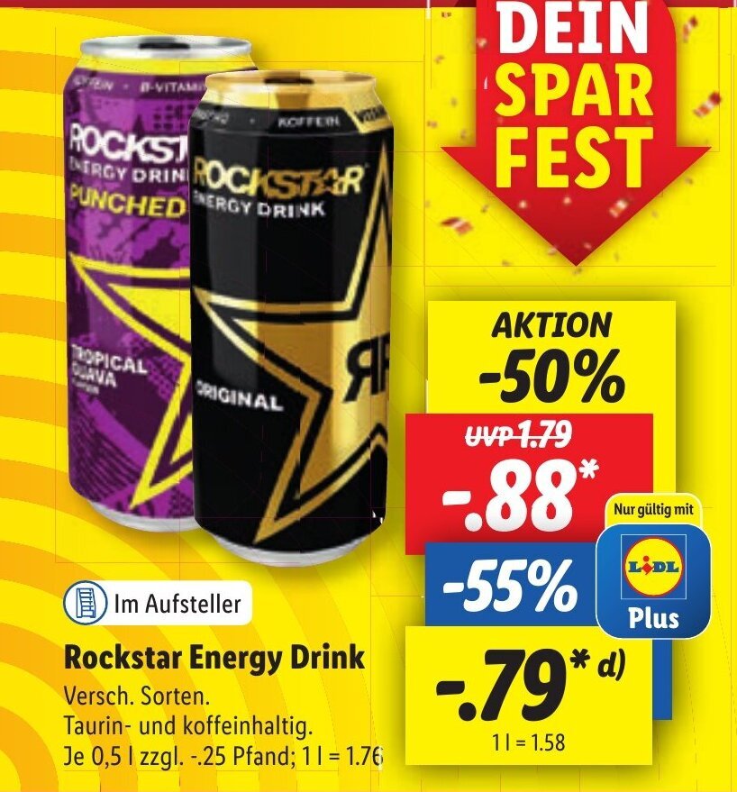 Lidl Rockstar Energy Drink Angebot