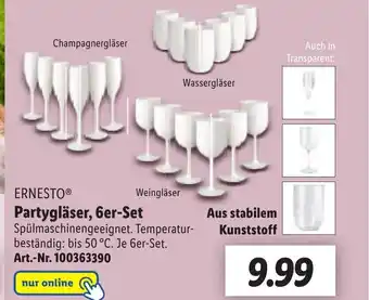 Lidl ERNESTOⓇ Partygläser, 6er-Set Angebot