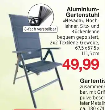 Jawoll Aluminium-Gartenstuhl 67,5x57,5x111,5cm Angebot