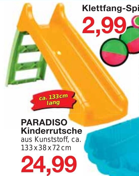 Jawoll PARADISO Kinderrutsche 133PARADISO Kinderrutsche aus Kunststoff, ca. 133 x 38 x 72 cm Angebot