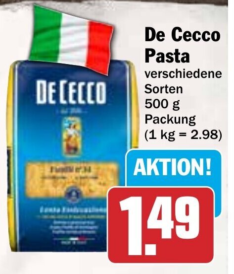 Hit De Cecco Pasta 500g Angebot
