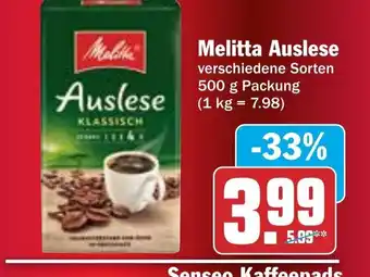 Hit Melitta Auslese 500 g Packung Angebot