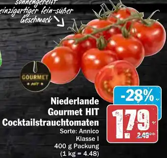 Hit Niederlande Gourmet HIT Cocktailstrauchtomaten 400g Angebot