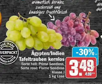 Hit Ägypten/Indien Tafeltrauben kernlos 1kg Angebot