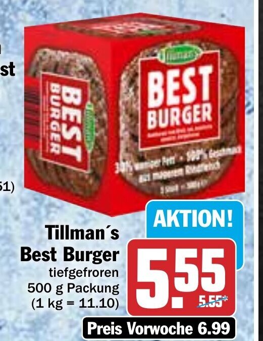 Hit Tillman's Best Burger 500g Angebot