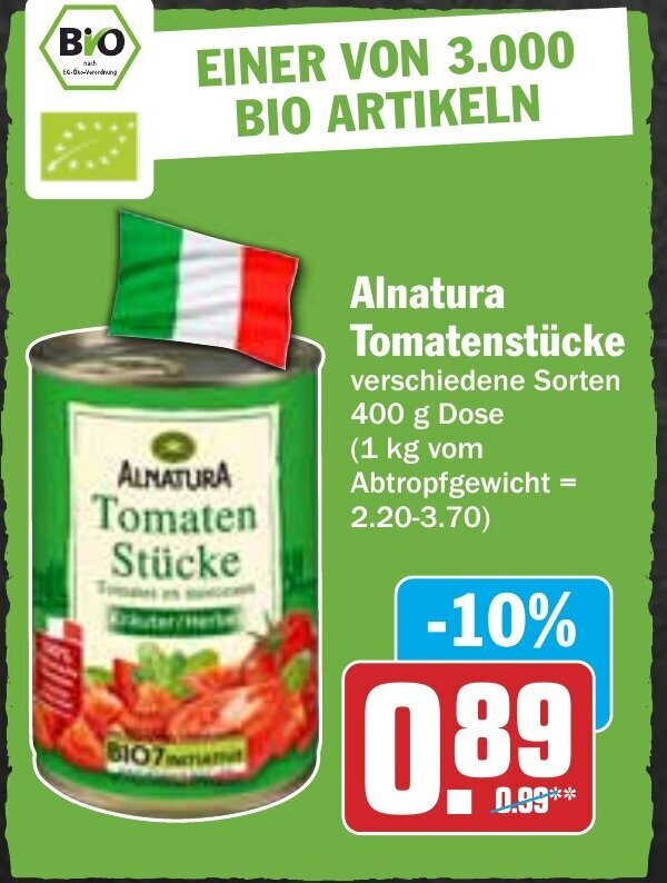 Hit ALMATURA Tomaten Stücke 400g Angebot