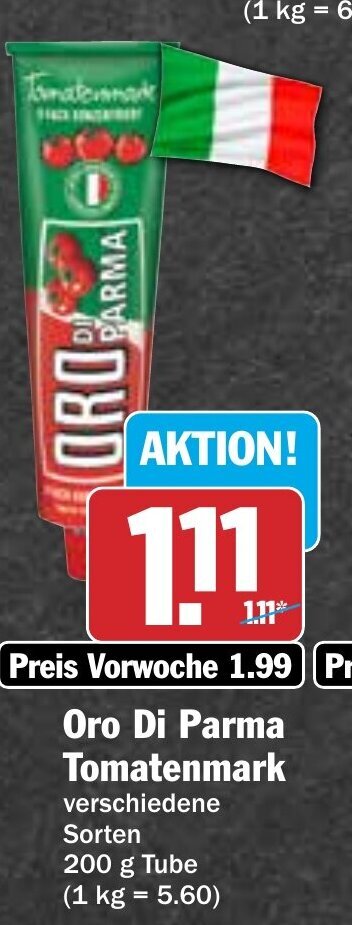 Hit Oro Di Parma Tomatenmark  200g tube Angebot