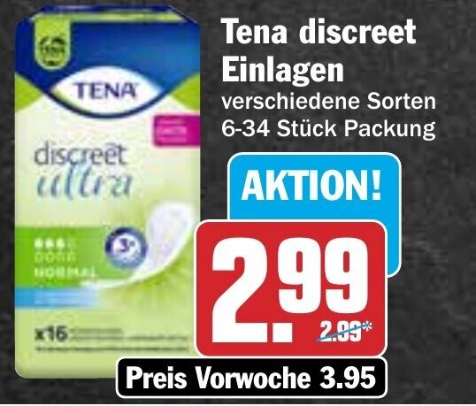 Hit Tena discreet Einlagen Angebot